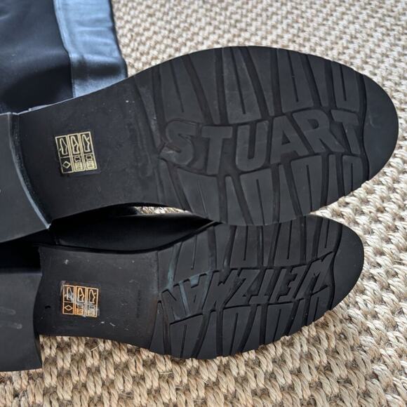 STUART WEITZMAN Mixitup Mezza Mezza Black Leather Knee Stretch Classic Boots 4 - Picture 5 of 10